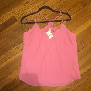 JCrew Scalloped Light Pink Tank Top NWT